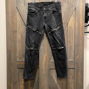 True Religion slim moto zipper jeans